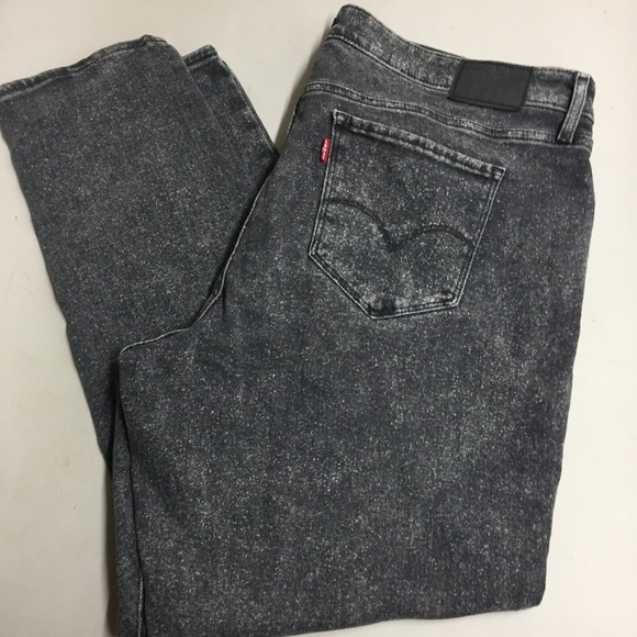 LEVI'S 711 SKINNY ACID WASH BLACK JEANS SZ 18W - Picture 4 of 6